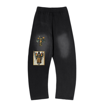 Amaru Khan Stars Sunfade Curved Blade Sweatpants