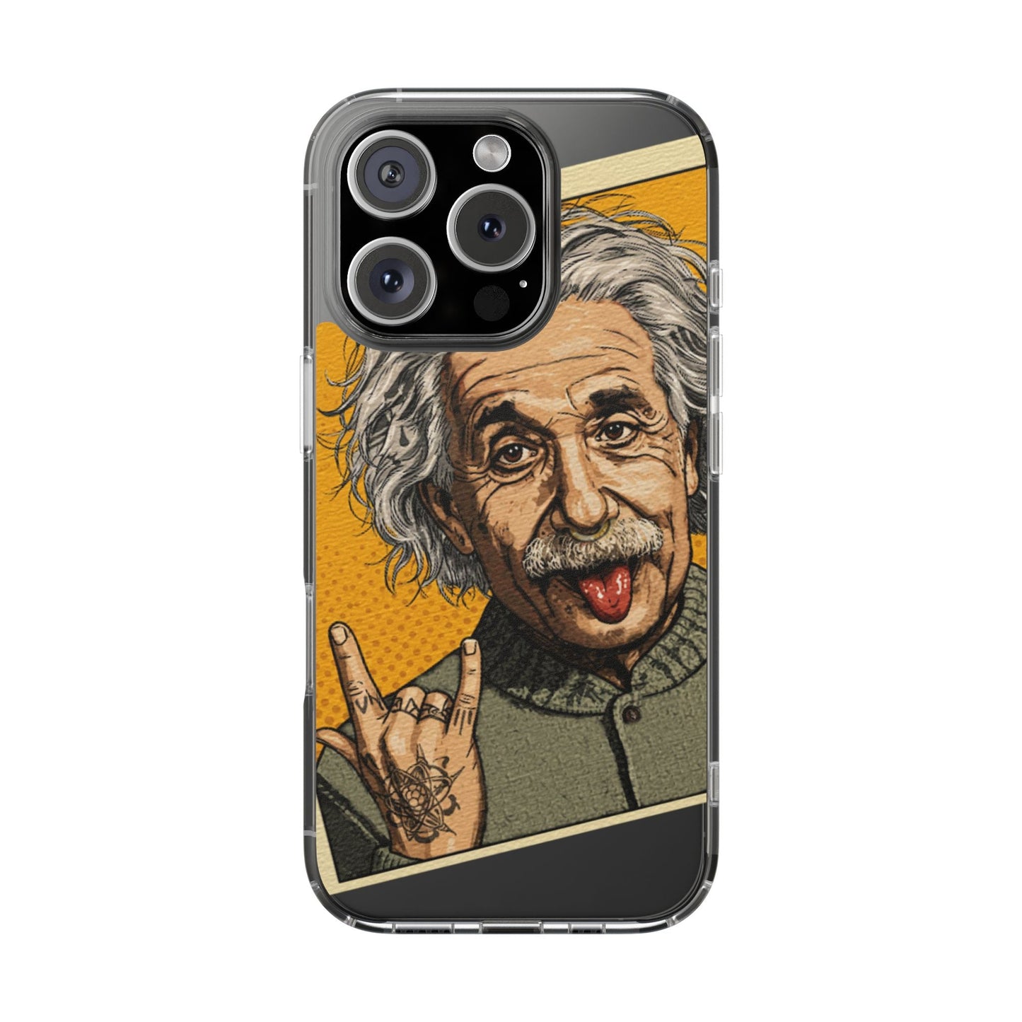 Edgy Einstein Clear Phone Cases