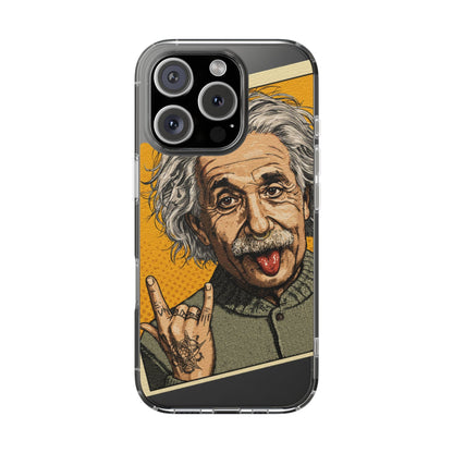 Edgy Einstein Clear Phone Cases