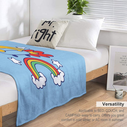 Dog Flying On A Skateboard Throw Blanket