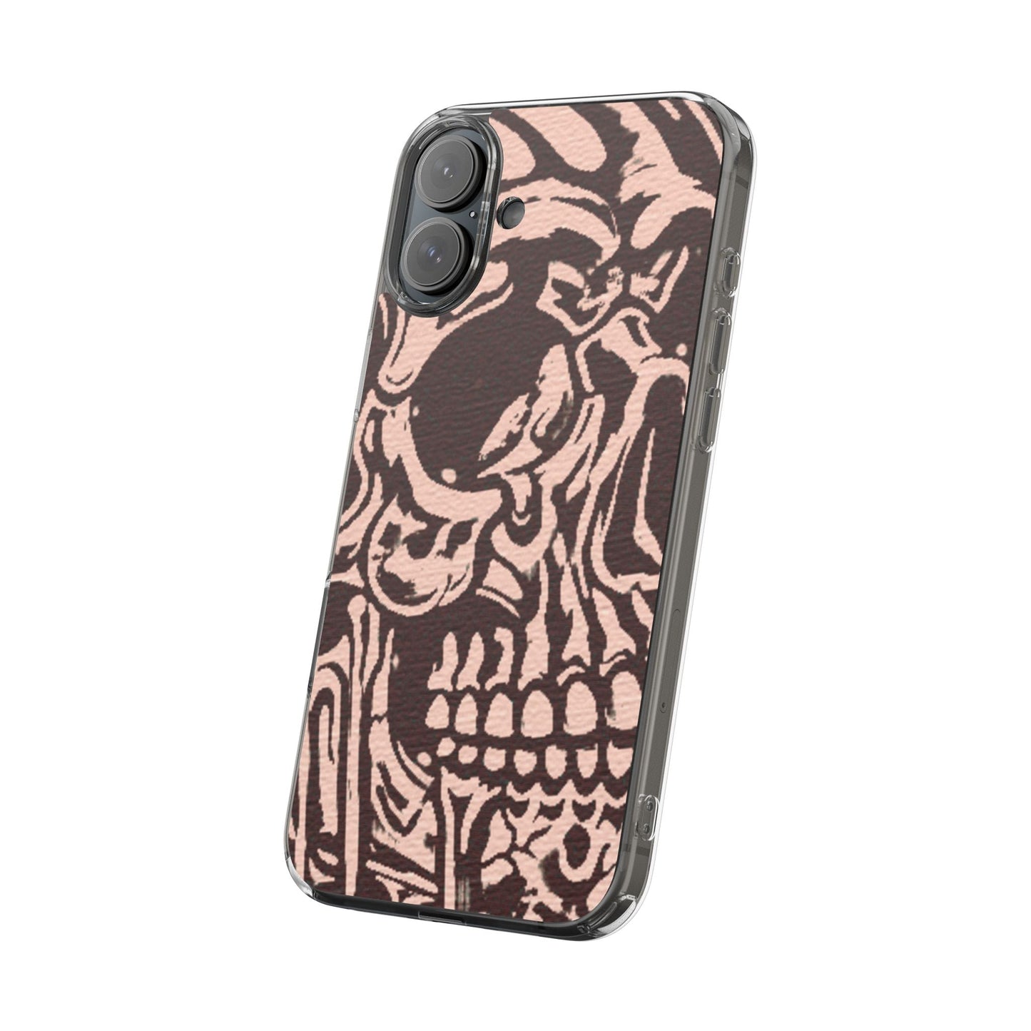 Gothic Abstract Skull Clear Phone Case