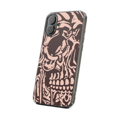 Gothic Abstract Skull Clear Phone Case