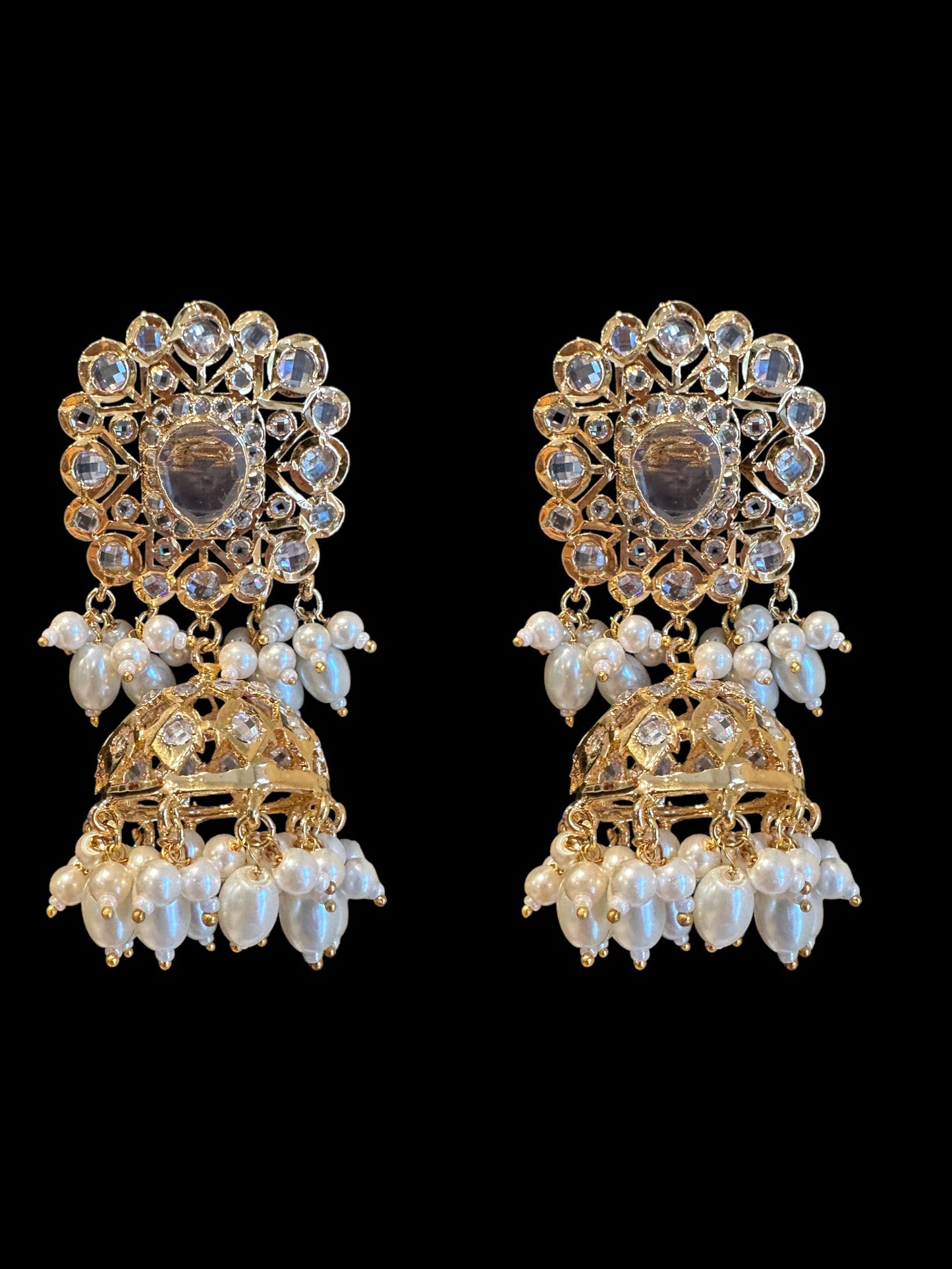 C332 Hyderabadi  choker set in pearls  with jhumka ( SHIPS IN 4 WEEKS  )