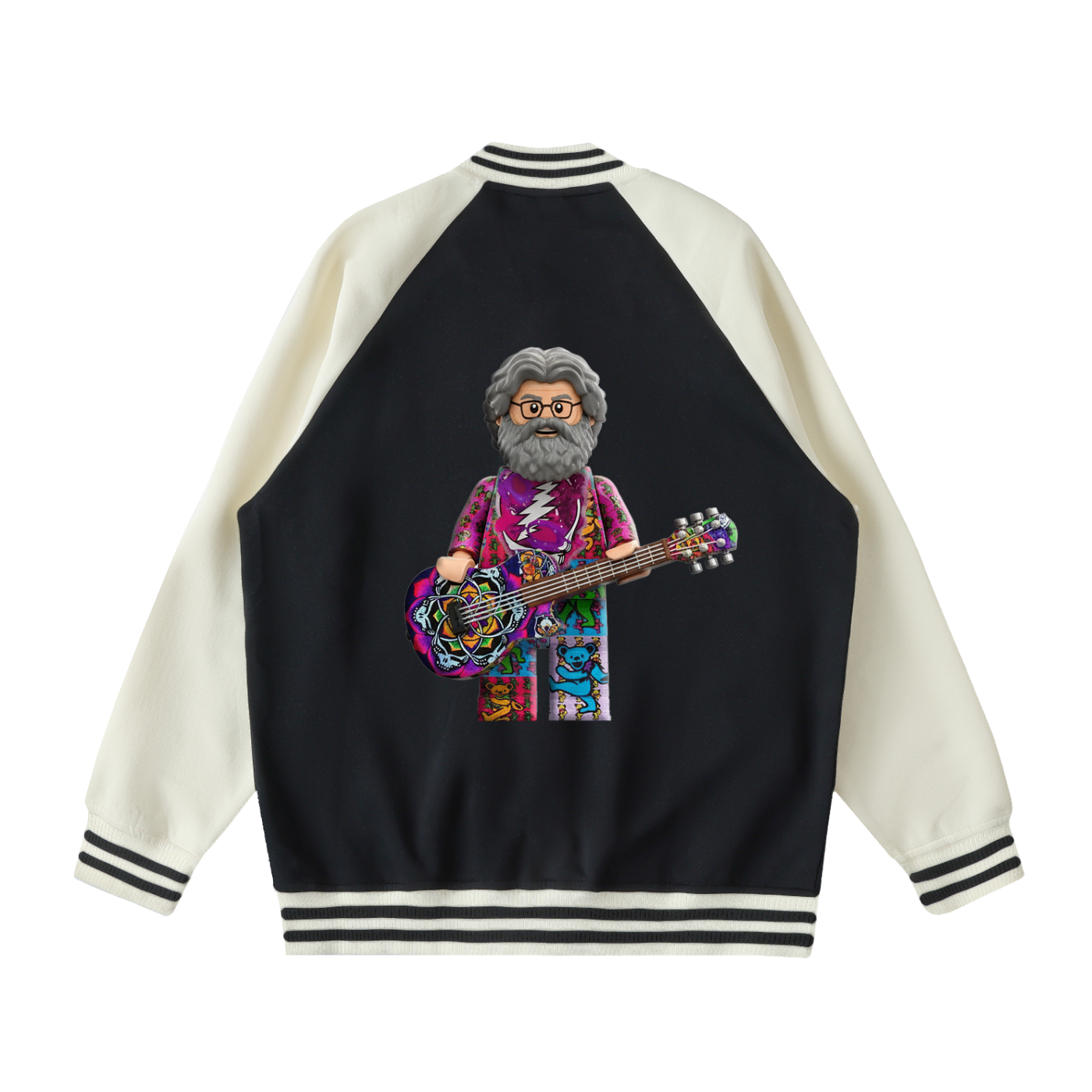 Jerry Garcia Top Hat Two Tone Raglan Sleeve Varsity Jacket