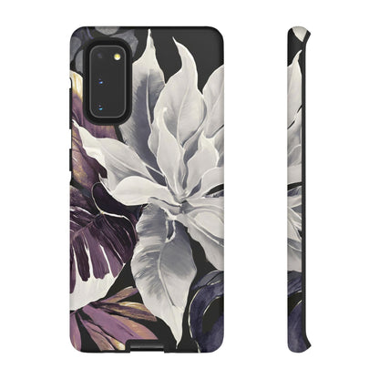 White & Plum Floral Tough Phone Case
