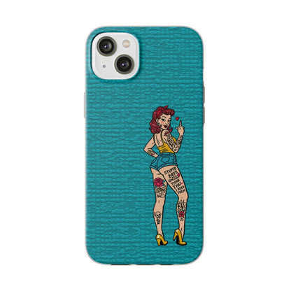 Sassy Pin-Up Stupid Boys Teal Flexi Phone Case
