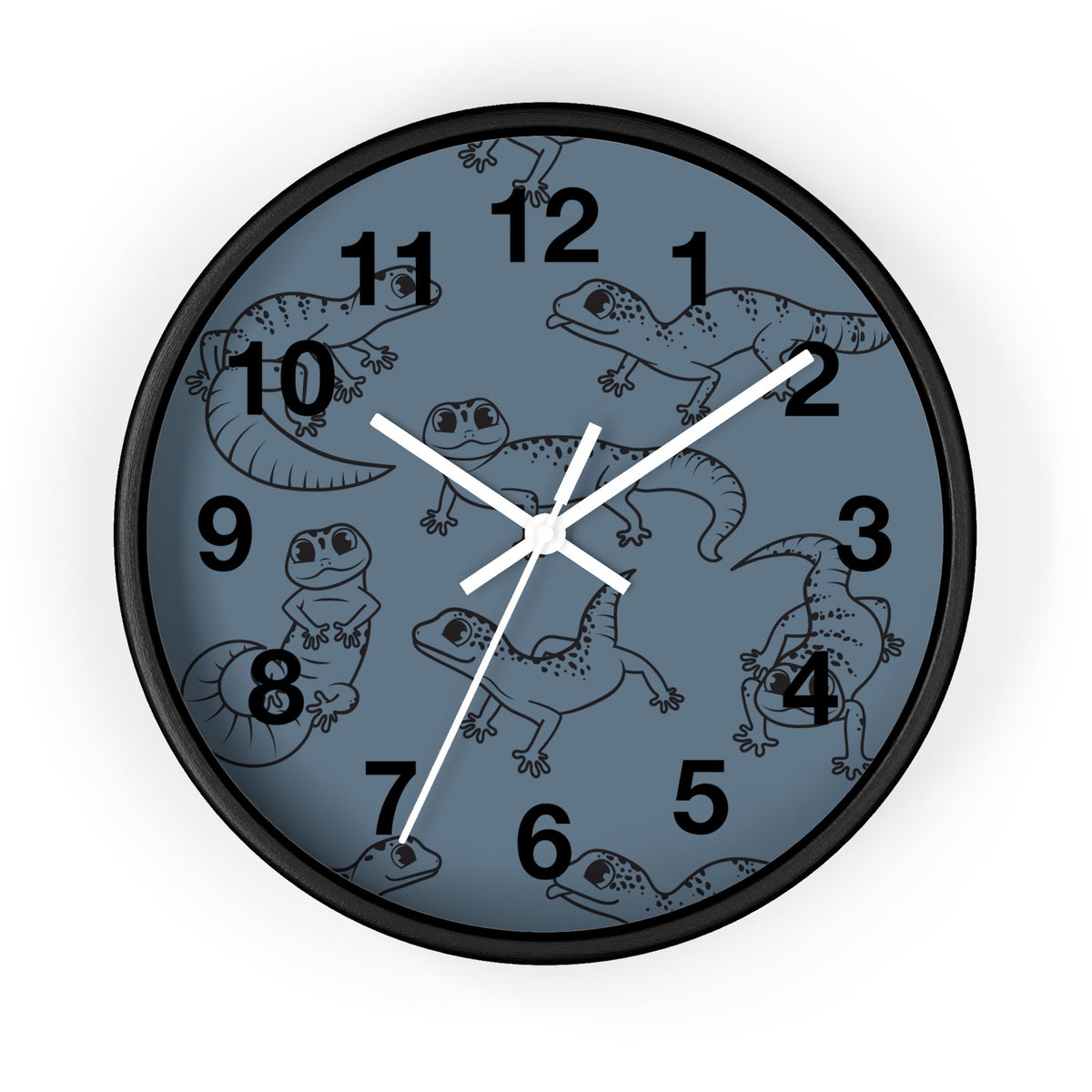 Playful Geckos 10" Wooden Wall Clock
