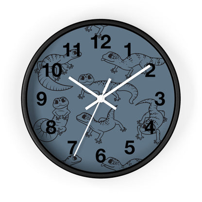 Playful Geckos 10" Wooden Wall Clock