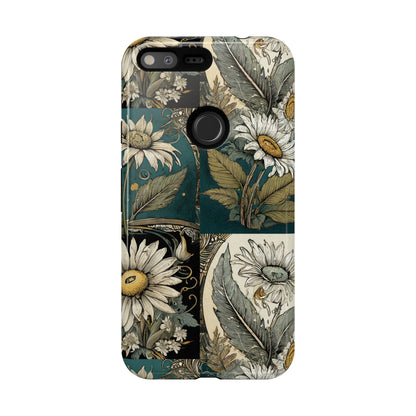 Abstract Teal Daisy Tough Phone Case