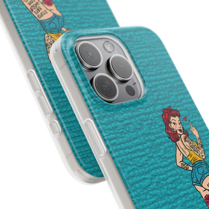 Sassy Pin-Up Stupid Boys Teal Flexi Phone Case