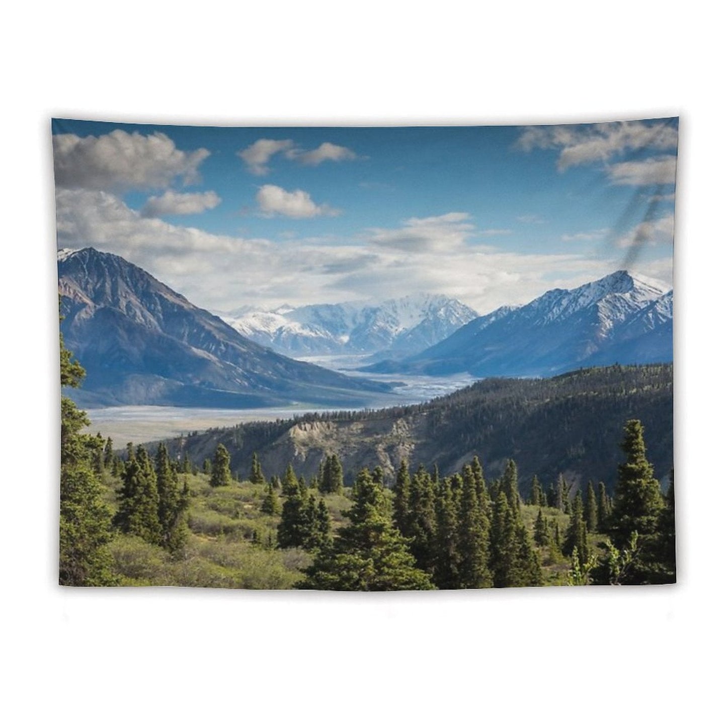 Forest Mountains River National Park Nature Photography Wall Art Tapestry