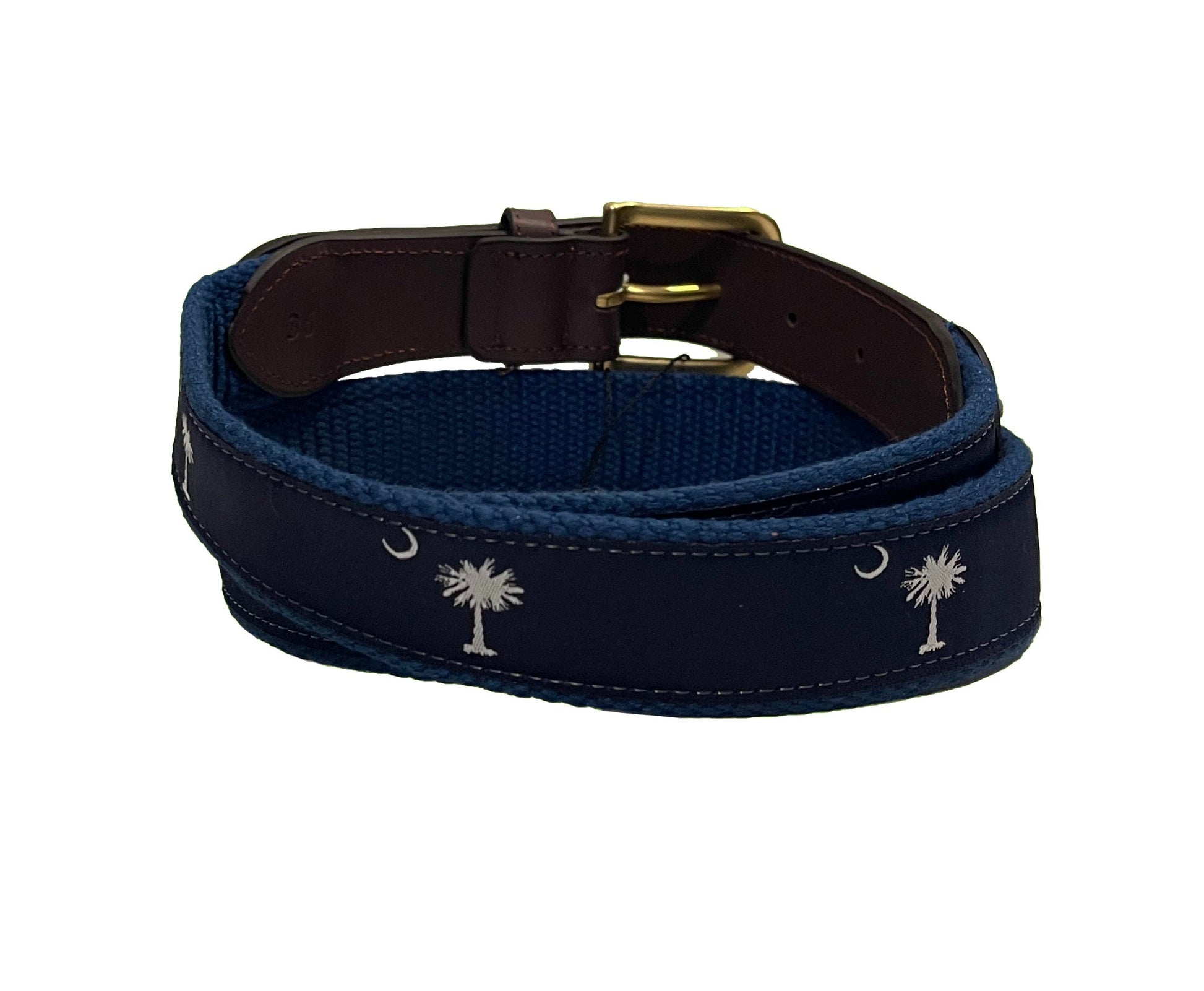 South Carolina Crescent Moon Palmetto State Flag Belt - Navy Blue - Triathlete Store