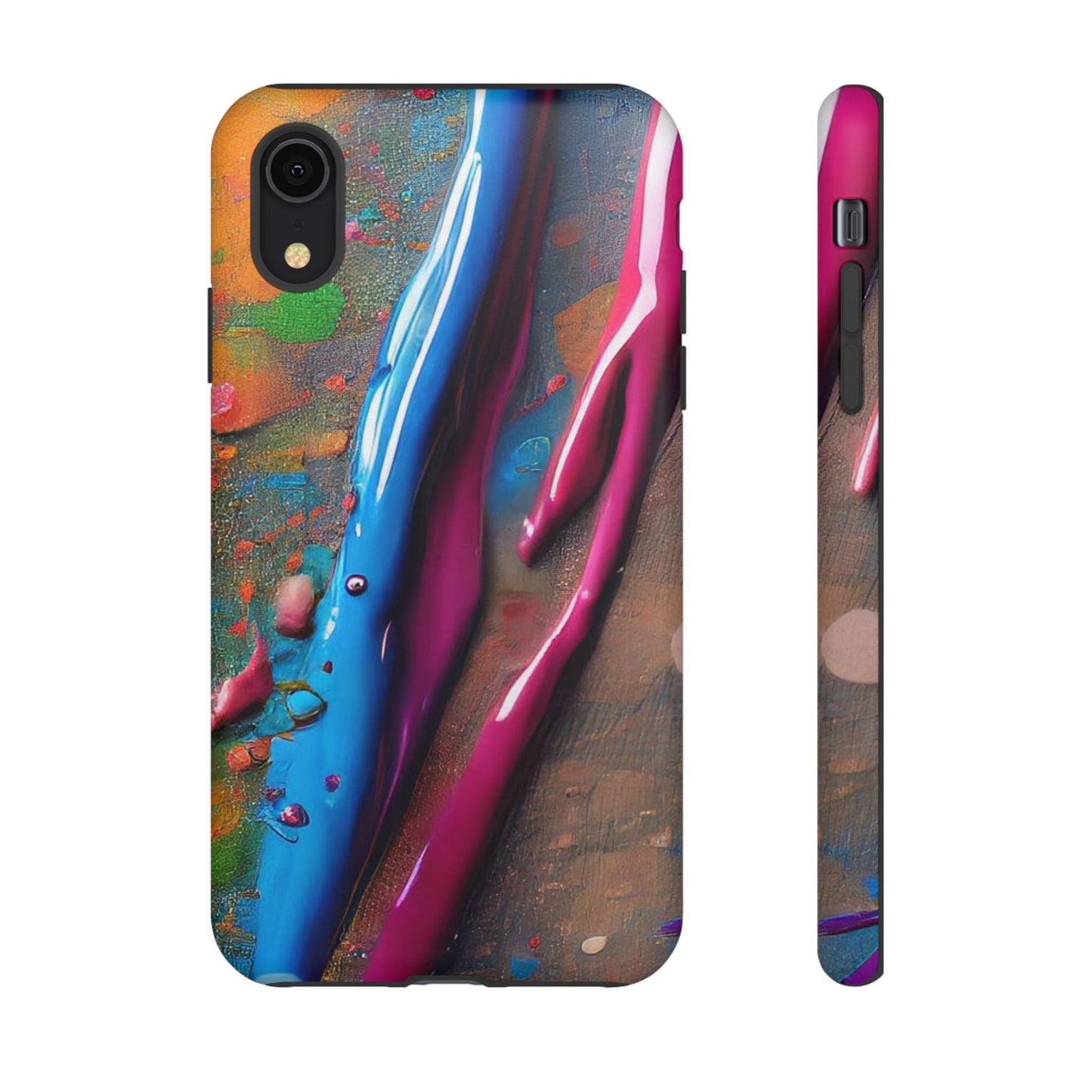 Colorful Artistic Paint Splatter Tough Phone Case
