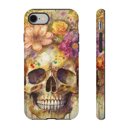 Unique Floral Skull Tough Phone Case