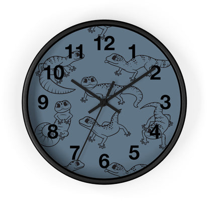 Playful Geckos 10" Wooden Wall Clock