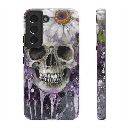 Plum Skull and Daisy Tough Phone Case