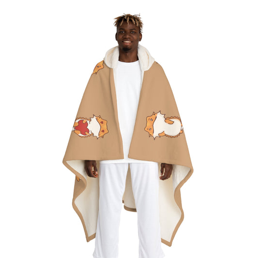 Chibi Bearded Dragon Hooded Sherpa Blanket