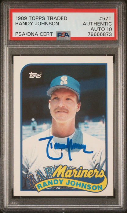 Graded 1989 Topps Traded Randy Johnson #57T Rookie RC Baseball Card PSA 10 Auto Grade Gem Mint