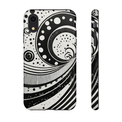 Artistic Black & White Swirl Tough Phone Case