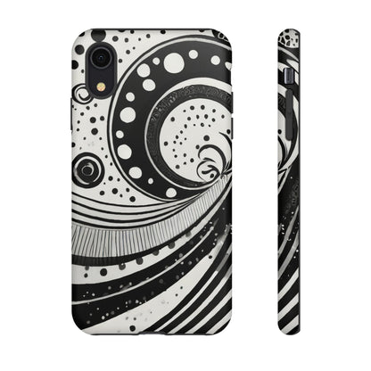 Artistic Black & White Swirl Tough Phone Case