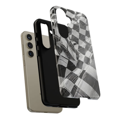Abstract Checker Print Tough Phone Case