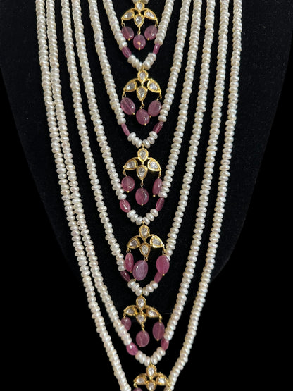 BR310 Bridal jadavi lacha , satlada  in moissanite and emeralds ( SHIPS IN 5 WEEKS )