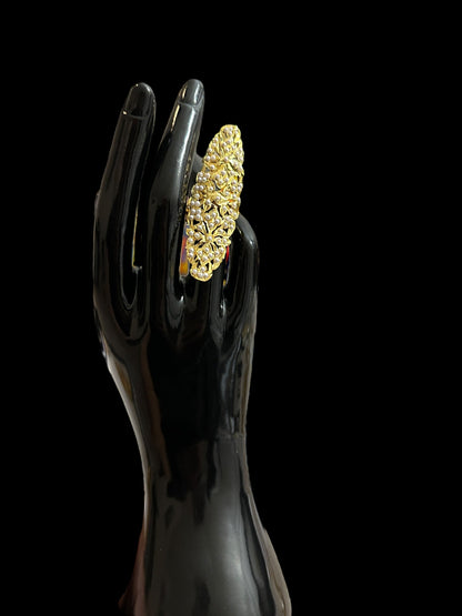 DJR53 Oversized Jadau pearl ring(pearls   ) ( READY TO SHIP )