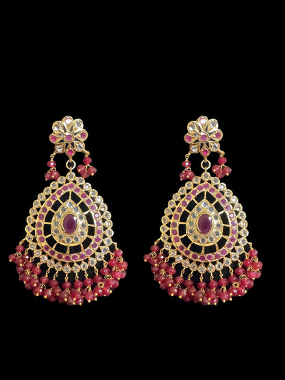 DLN47 Nadine long hyderabadi rani haar ( rubies) (READY TO SHIP )