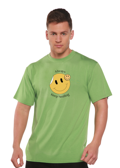 Always Keep Smiling Men's Bamboo Viscose/Organic Cotton Short Sleeve Graphic T-Shirt