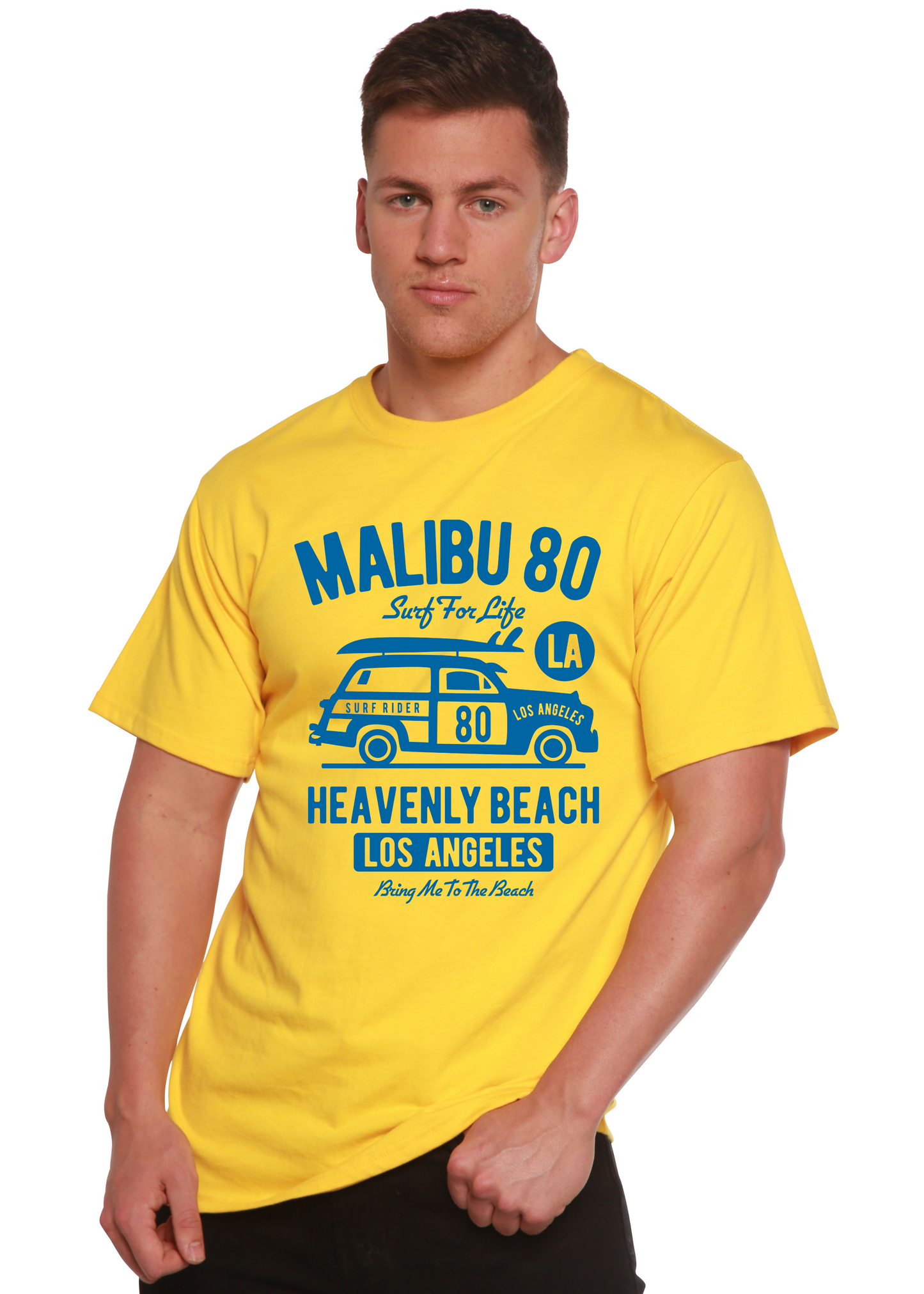 Malibu 80 Men's Bamboo Viscose/Organic Cotton Short Sleeve Graphic T-Shirt