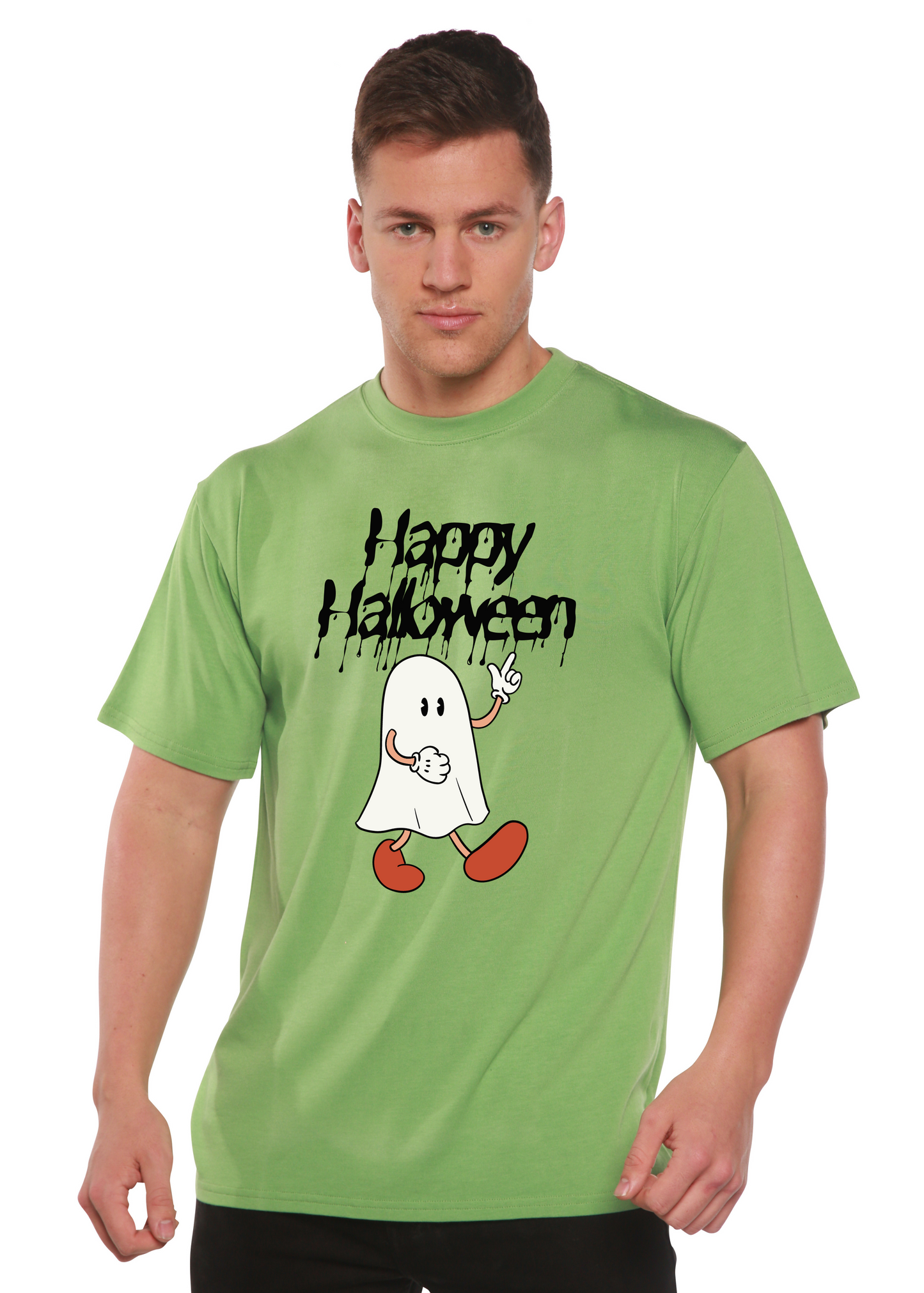 Happy Halloween Men's Bamboo Viscose/Organic Cotton Short Sleeve Graphic T-Shirt