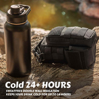 Votagoo 64Oz Half Gallon Stainless Steel Insulated Tactical Water Bottle with Metal Military Water Bottle Tactical Carrier Bag