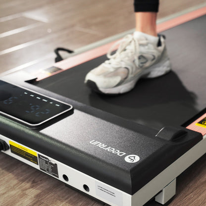 DeerRun A5 Pro Smart 2 in 1 Folding Treadmill Pink with Handrail, 300Lbs