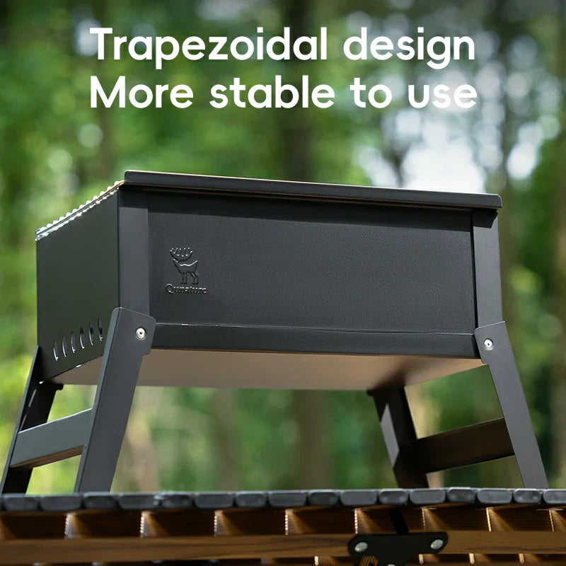 Qunature Foldable BBQ Grill with Durable Chrome-Plated Net and Ventilation