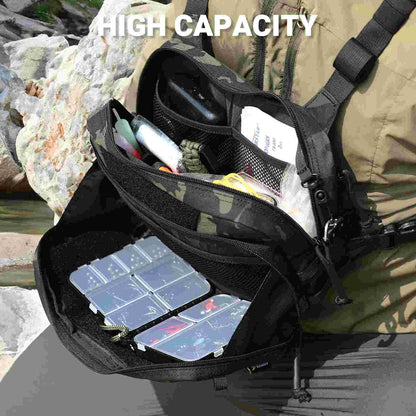 Votagoo Fishing Chest Pack, Fly Fishing Bag for Men and Women, Tackle and Fly Boxes Storage Pack, Hunting Binocular Pack