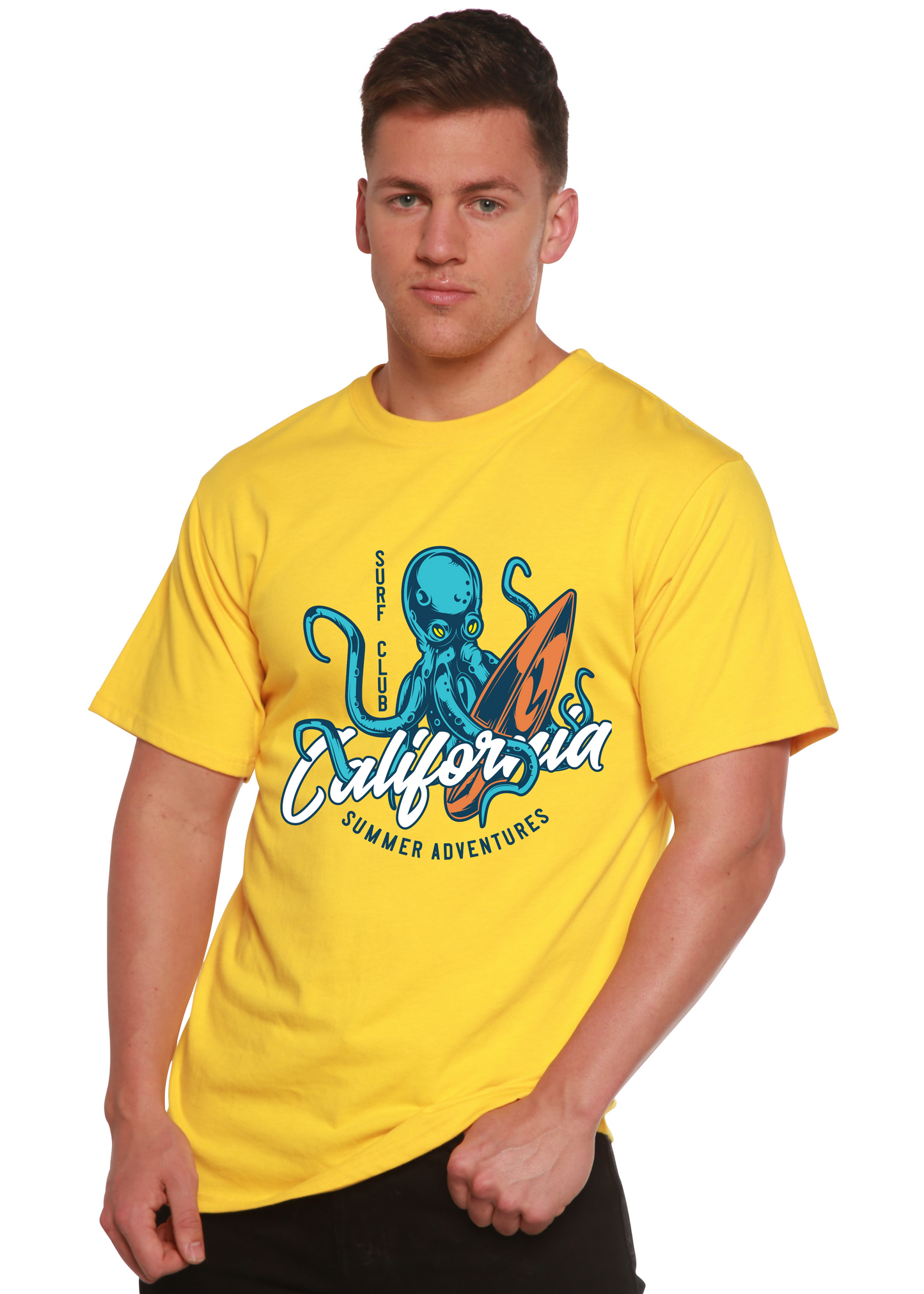 California Summer Adventures Men's Bamboo Viscose/Organic Cotton Short Sleeve Graphic T-Shirt