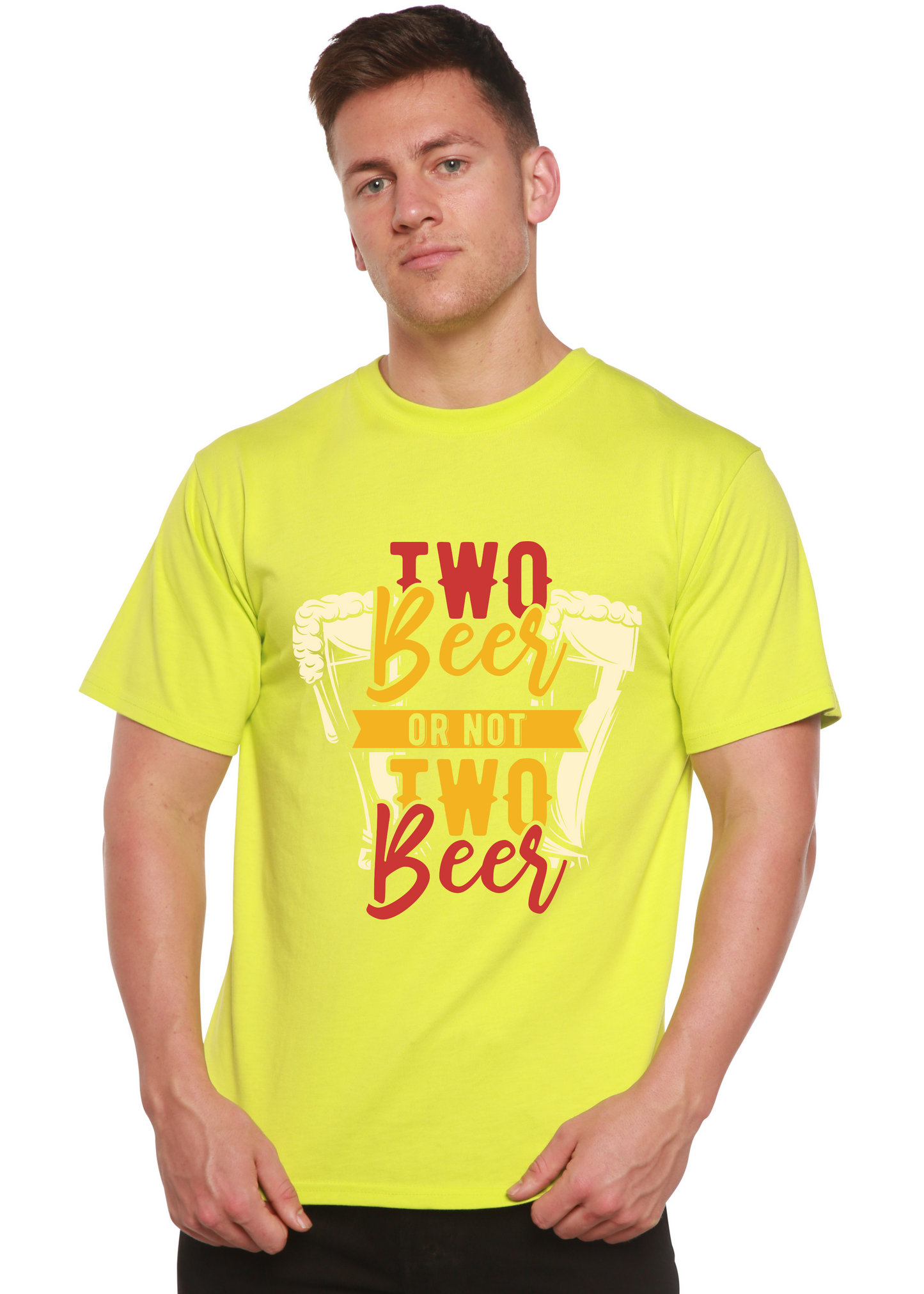 Two Beer Men's Bamboo Viscose/Organic Cotton Short Sleeve Graphic T-Shirt