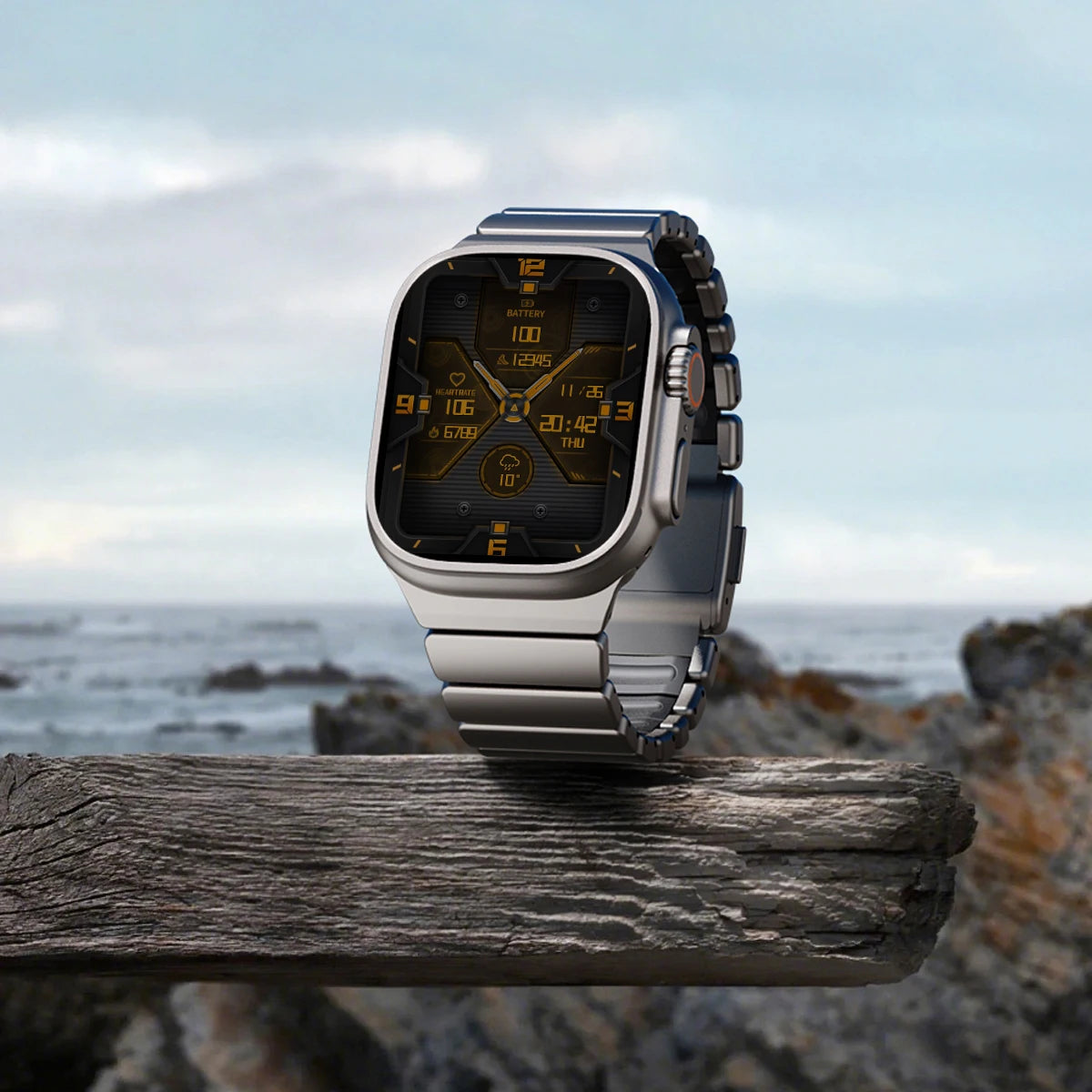 Premium Stainless Steel and Titanium Apple Watch Band | Soft Silicone Lining