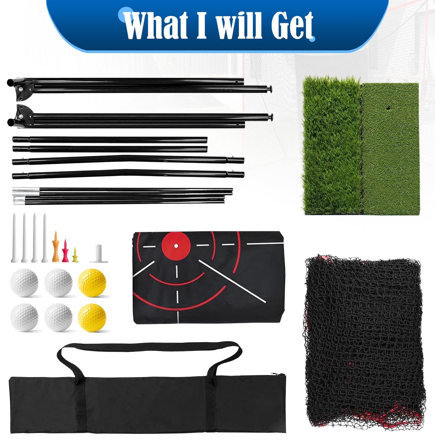 DCUTIE Pro Golf Net for Backyard – Heavy Duty Golf Practice Net