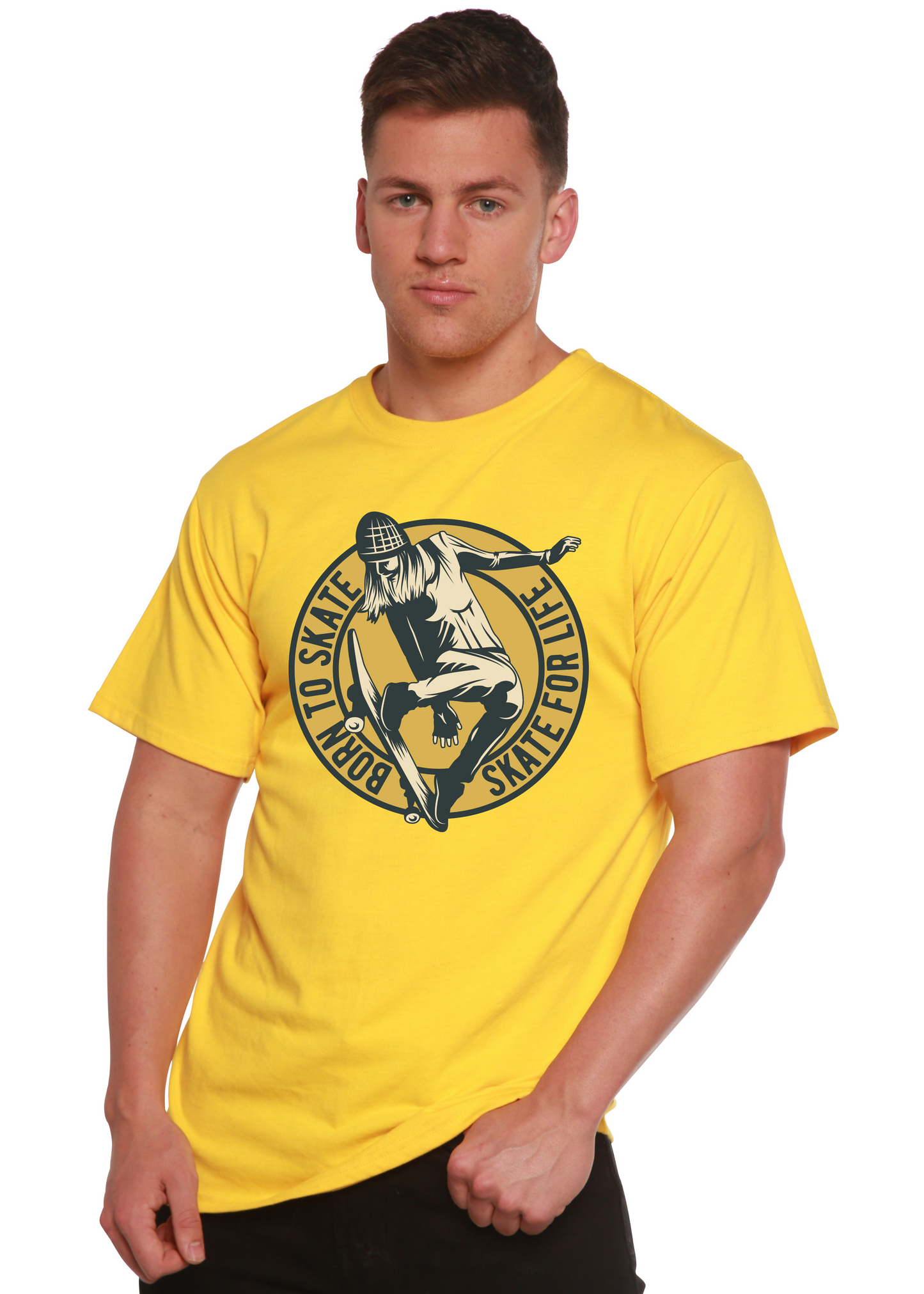 Skate For Life Men's Bamboo Viscose/Organic Cotton Short Sleeve Graphic T-Shirt