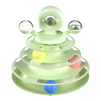 4 Levels Cat Toy Tower Turntable