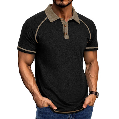 Men's Cotton Blend Contrast Stitch Polo Shirt - Athletic Fit