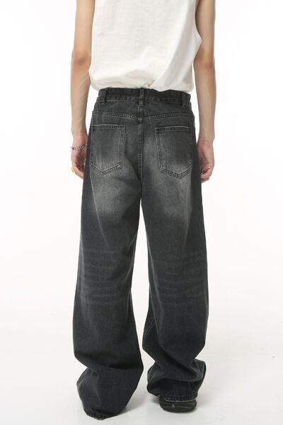 Pocketed Wide Leg Jeans