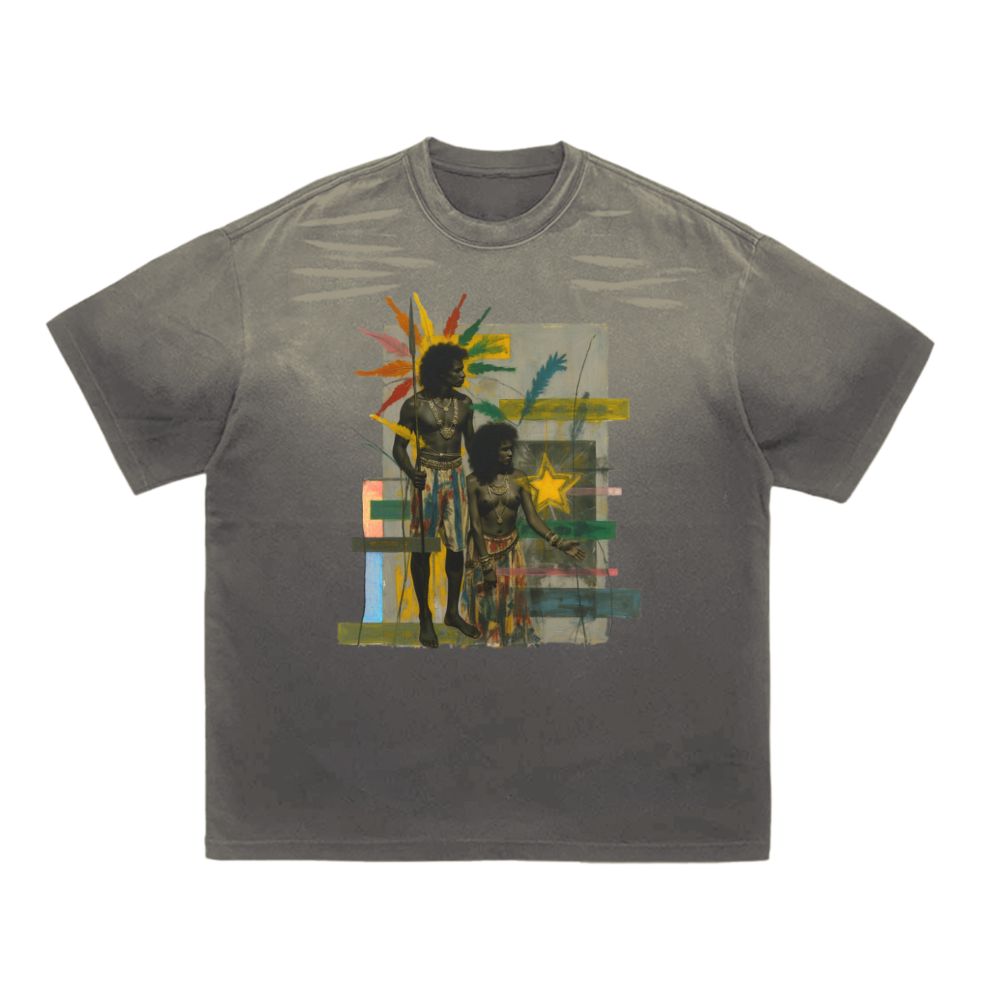 Amaru Khan Stars Cinco Dyed Gradient T-Shirt