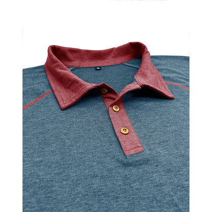 Men's Cotton Blend Contrast Stitch Polo Shirt - Athletic Fit