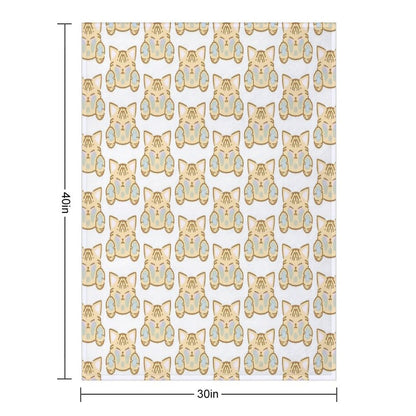 Cute Kitties Cat Sticker Throw Blanket
