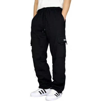 Men's Cargo Joggers - Elastic Waist Drawstring Pants with Pockets