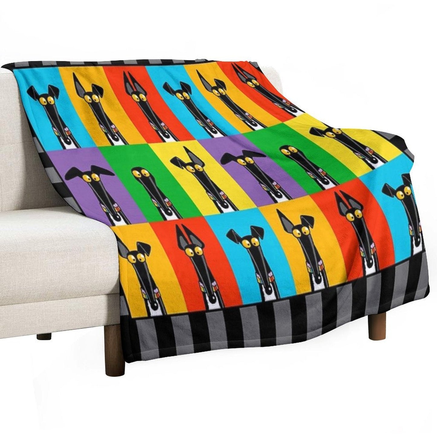 Greyhound Semaphore Throw Blanket