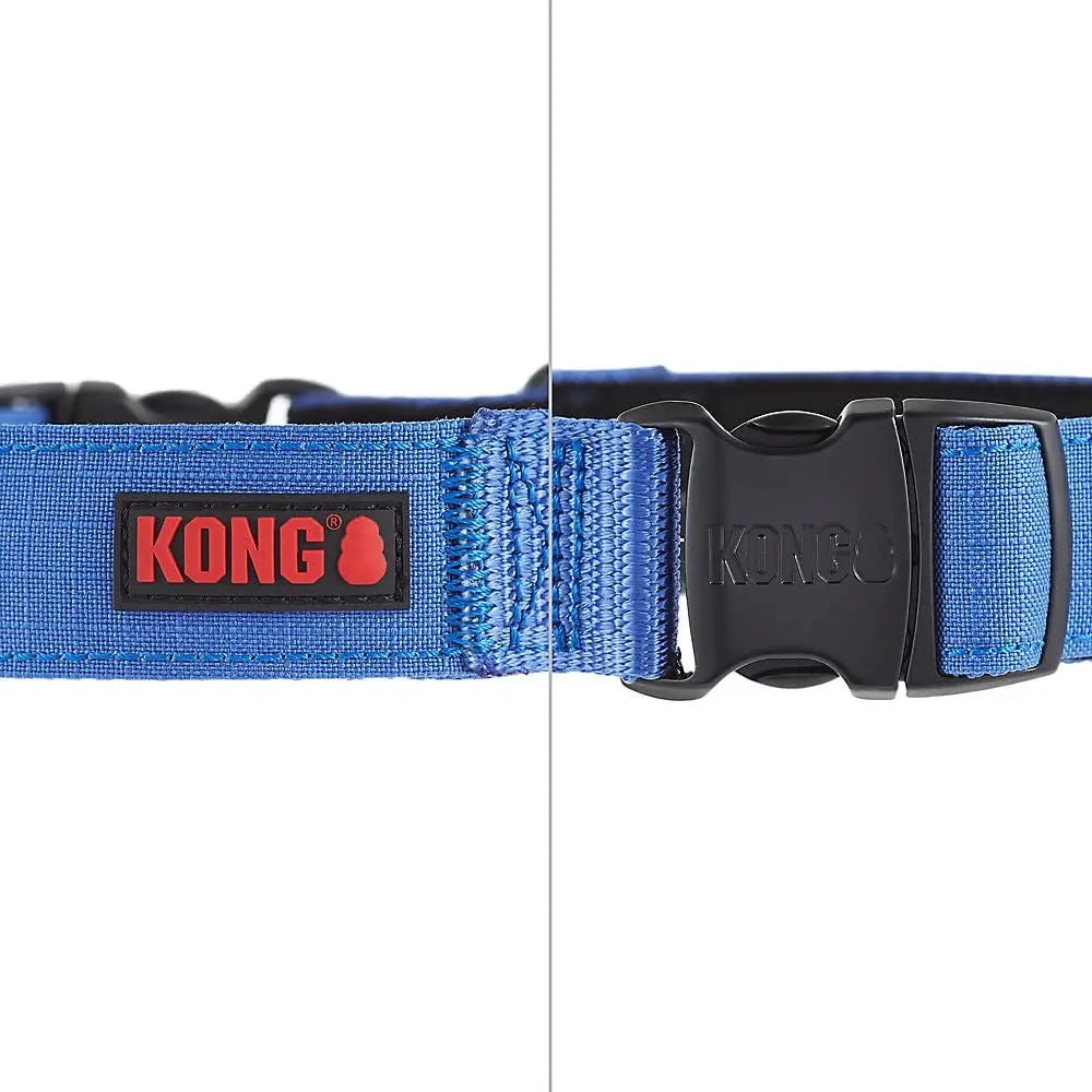 Kong Large Blue Ultra Durable Padded Comfort Handle Dog Collar Adjustable