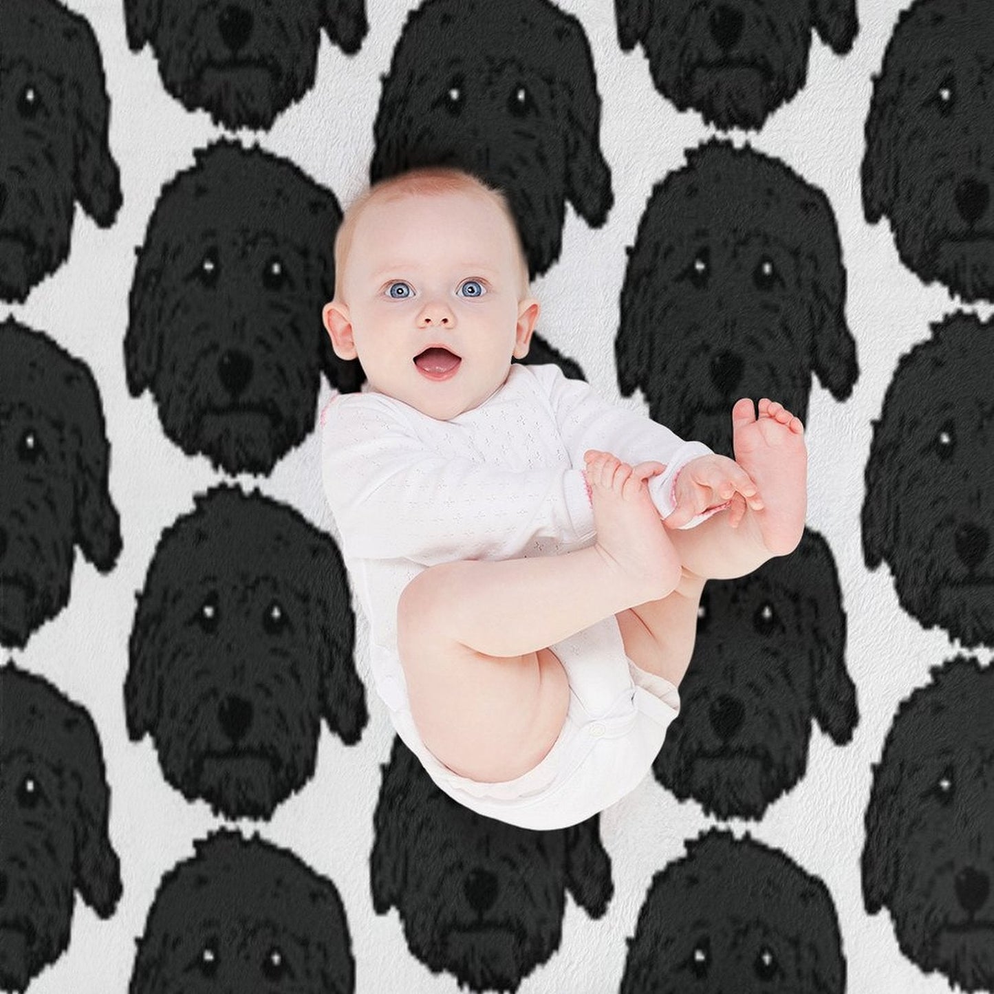 Charcoal Poodle - Dark Gray Goldendoodle! Black Labradoodle! Adorable Doodle Teddy Bear Dog - in Chocolate Brown, Dark Brown Dog Throw Blanket